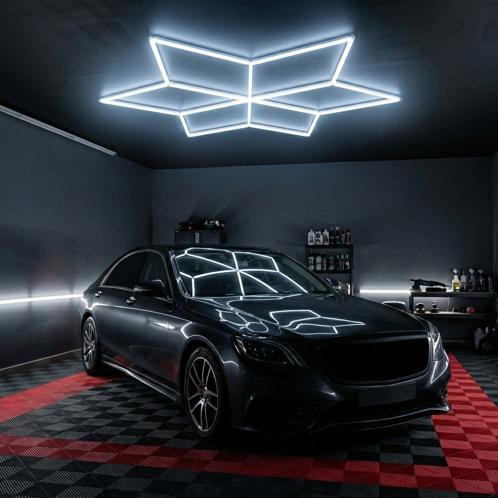 Lumini hexagonale 126W pentru detailing auto