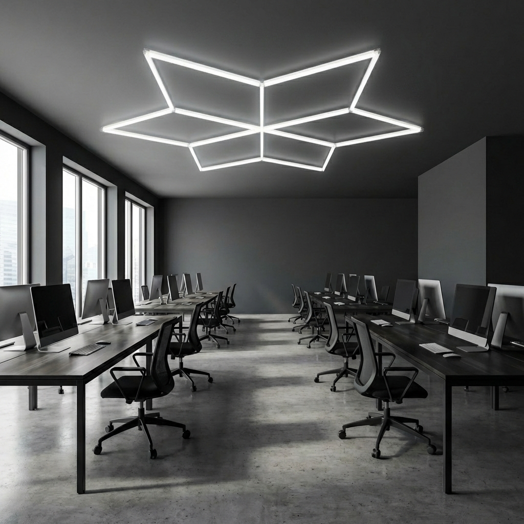 Iluminat birou modern cu hexagon LED 126W